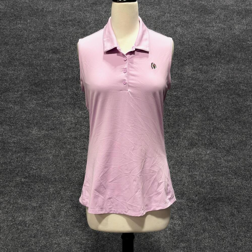 Adidas Polo Shirt Womens Medium Purple Primegreen Golf Top Performance